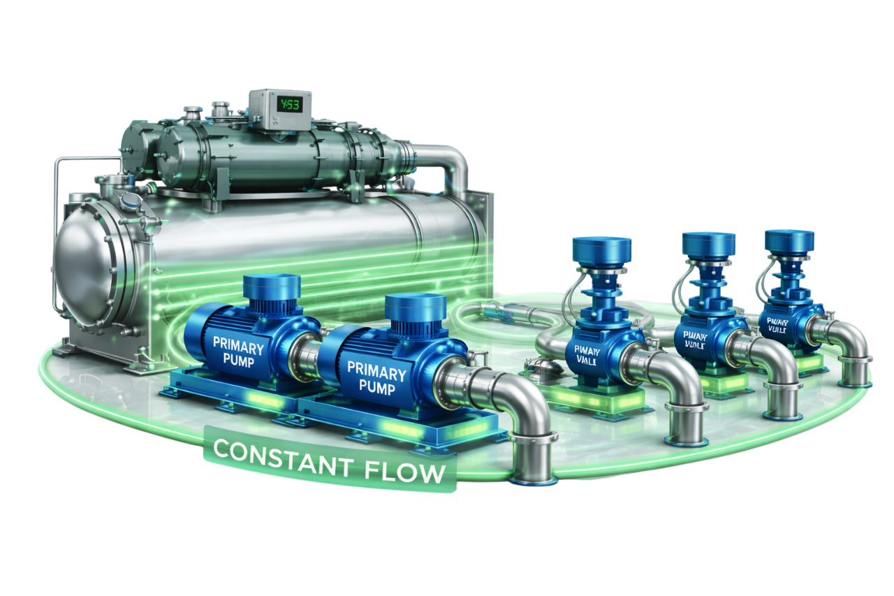 Constant Flow with Three-Way Valve Control